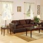 Chocolate Microfiber Plush & Faux Leather 2Pc Living Room Set