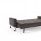 Dual Sofa Bed in Brown Fabric w/Chrome Legs & Arms