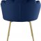 Claire Dining Chair 748 Set of 2 Navy Velvet Fabric by Meridian