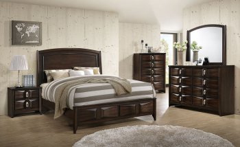 F9327Q 5Pc Bedroom Set in Espresso by Poundex w/Options [PXBS-F9327Q Espresso]