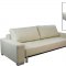 Ivory or Black Faux Leather Modern Convertible Sofa Bed