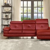 Aeryn Sectional Sofa 52040 in Red PU by Acme