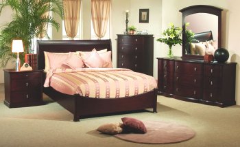 Rich Cappuccino Finish Modern Bedroom Set [LSBS-SANTA BARBARA]