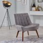 Revere Accent Chair Set of 2 in Gray Fabric by Bellona