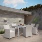 Junction 7 Piece Outdoor Dining Set in Gray/White by Modway