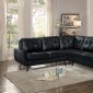 Deryn Sectional Sofa 8327BLK in Black by Homelegance