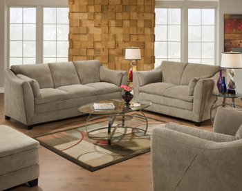 Hazel Microfiber Modern Sofa & Loveseat Set w/Optional Items [UDS-9288-Hazel]