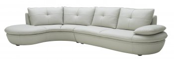 Cosmo 443002 Sectional Sofa in White Bonded Leather by New Spec [NSSS-443002 Cosmo]