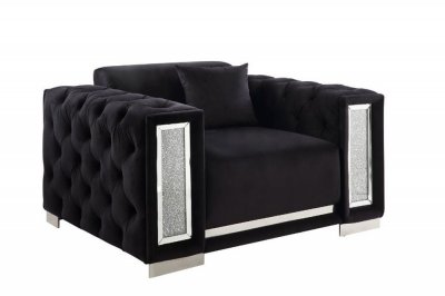 Trislar Chair 52527 in Black Velvet by Acme