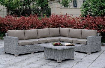 Bushnell Outdoor Patio Sectional CM-OS1840GY-Set1 in Gray [FAOUT-CM-OS1840GY-Set1-Bushnell]