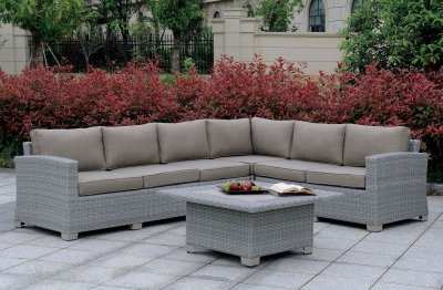 Bushnell Outdoor Patio Sectional CM-OS1840GY-Set1 in Gray