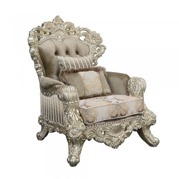 Sorina Chair LV01207 in Fabric & Antique Gold by Acme w/Options [AMAC-LV01207 Sorina]