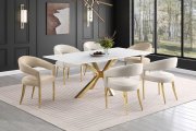 Venera Dining Table 150541 in White & Gold by Coaster w/Options