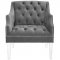 Proverbial Accent Chair in Gray Velvet by Modway