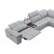 Beaumont Sectional Sofa in Light Gray Leather by J&M