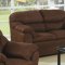 Brown Fabric Modern 3Pc Sofa Set w/Pillow Padded Arms