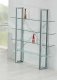 D106 Shelf Unit w/4 Glass Shelves & Chrome Accents