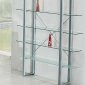 D106 Shelf Unit w/4 Glass Shelves & Chrome Accents