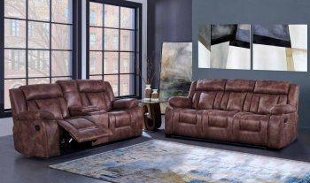 U8036 Motion Sofa in Brown Fabric by Global w/Options [GFS-U8036-BR]