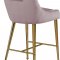 Owen Counter Stool 745 Set of 2 Pink Velvet Fabric by Meridian