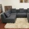 Grey Fabric Modern Modular Sectional Sofa w/Black Wood Legs