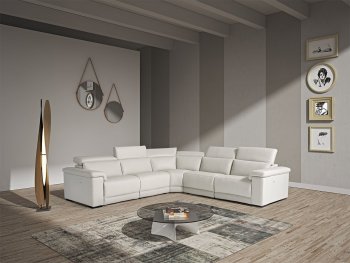 Palinuro Power Motion Sectional Sofa in White Full Leather - VIG [VGSS-Palinuro White]