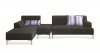 Manhattan 421009 Sectional Sofa in Black Fabric by New Spec