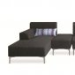 Manhattan 421009 Sectional Sofa in Black Fabric by New Spec