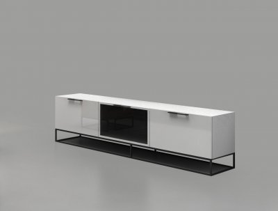 Vizzione II TV Stand in High Gloss White Lacquer by Casabianca