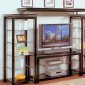 Eclipse Entertainment Unit in Black & Chrome w/Glass Shelves