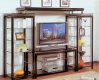 Eclipse Entertainment Unit in Black & Chrome w/Glass Shelves