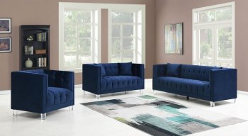 Ellington Sofa in Navy Blue Fabric by Elements w/Options [SFEMS-Ellington Navy]