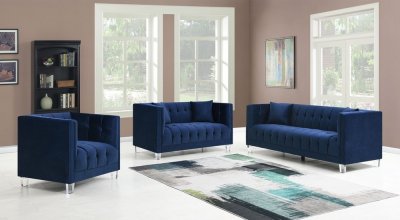 Ellington Sofa in Navy Blue Fabric by Elements w/Options