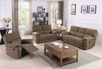 Foxton Motion Sofa 650251 in Tan Linen-Like Fabric by Coaster [CRS-650251-Foxton]