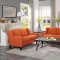 Roweena Sofa & Loveseat Set 1218RN in Orange Fabric -Homelegance