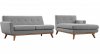 Engage Sectional Sofa in Expectation Gray Fabric by Modway