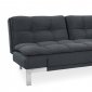 Umber Microfiber Modern Convertible Sofa Bed w/Steel Legs