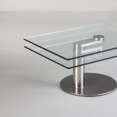 8049 Motion Cocktail Table by Chintaly w/Glass Top