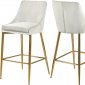 Karina Counter Stool 789 Set of 2 Cream Velvet Fabric - Meridian