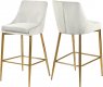 Karina Counter Stool 789 Set of 2 Cream Velvet Fabric - Meridian