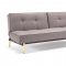 Splitback Eik Sofa Bed w/Arms in Aqua by Innovation w/Brass Legs