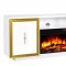 Sashi Electric Fireplace Media Console in White w/Gold Accents