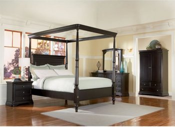 Dark Espresso Classic Bedroom with Canopy Bed [CRBS-151-200380]