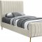 Zara Bed in Cream Velvet by Meridian w/Options