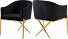 Xavier Dining Chair 763 Set of 2 Black Velvet Fabric by Meridian