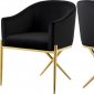 Xavier Dining Chair 763 Set of 2 Black Velvet Fabric by Meridian