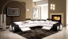 4087 Sectional Sofa in White & Black Bonded Leather by VIG