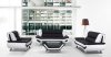 Yelly Sofa & Loveseat Set in Black and White Leatherette