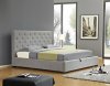 Prague Upholstered Storage Bed in Light Grey Fabrc by J&M