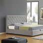 Prague Upholstered Storage Bed in Light Grey Fabrc by J&M